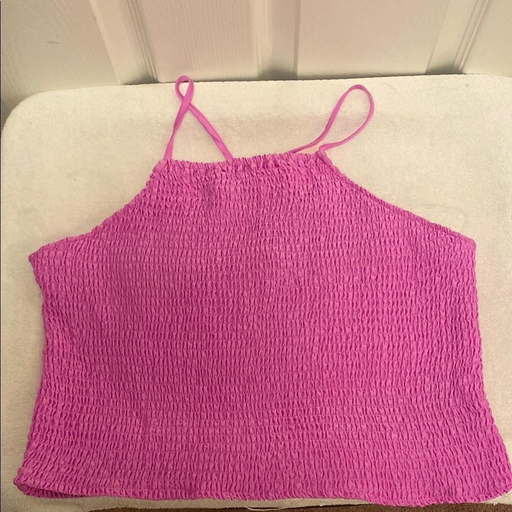 A New Day Purple Smocked Crop Camisole… - Picture 1 of 5